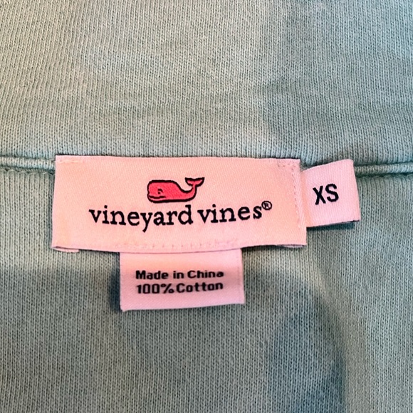Vineyard vines quarter zip pullover teal/turquoise blue and navy xs - Picture 4 of 4